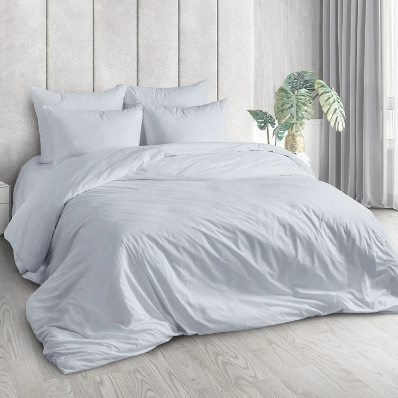 КПБ 4 "МИЛАН" поплин "Серый туман" р. Евро-Мини арт. 70162