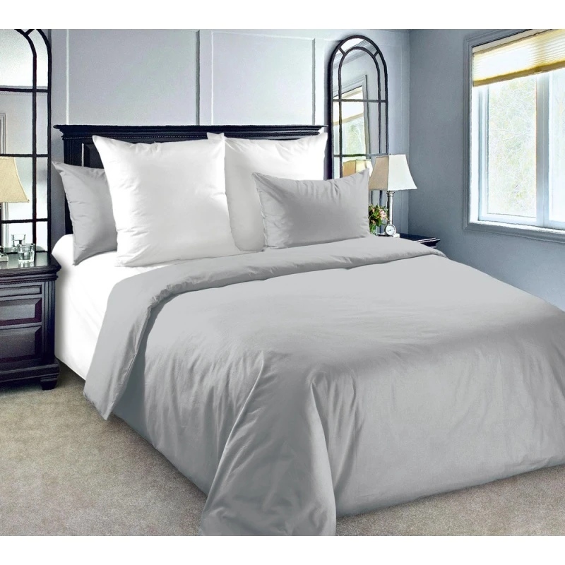 КПБ "ТД" перкаль "Айс-крим" ком. р. 2.0 сп. 8602313 (платина + белый)