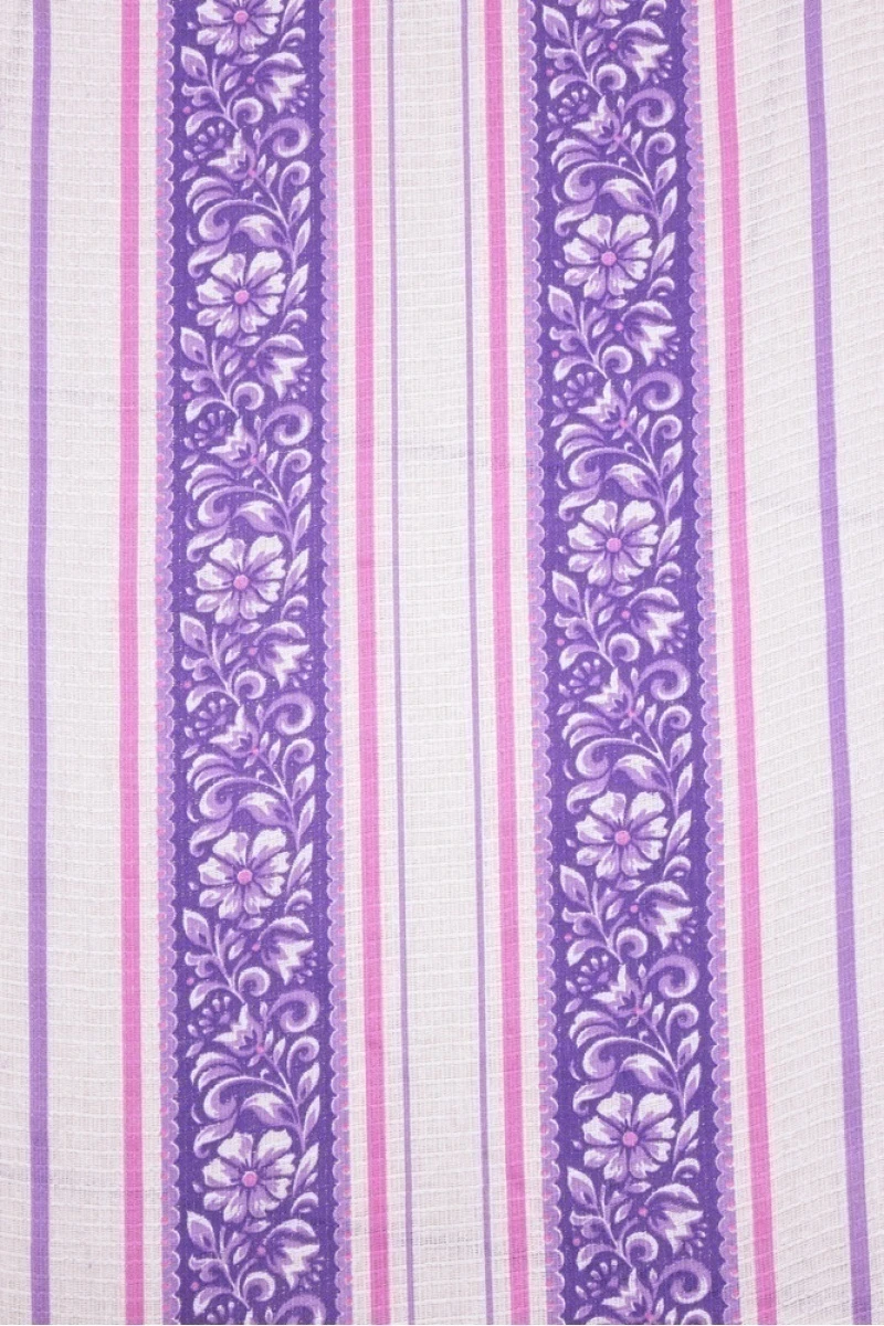 Вафельное полотно "ТЛ" 120г/м2, 40см "Цветочный орнамент" фиолетовый рис. 6245 вид 1