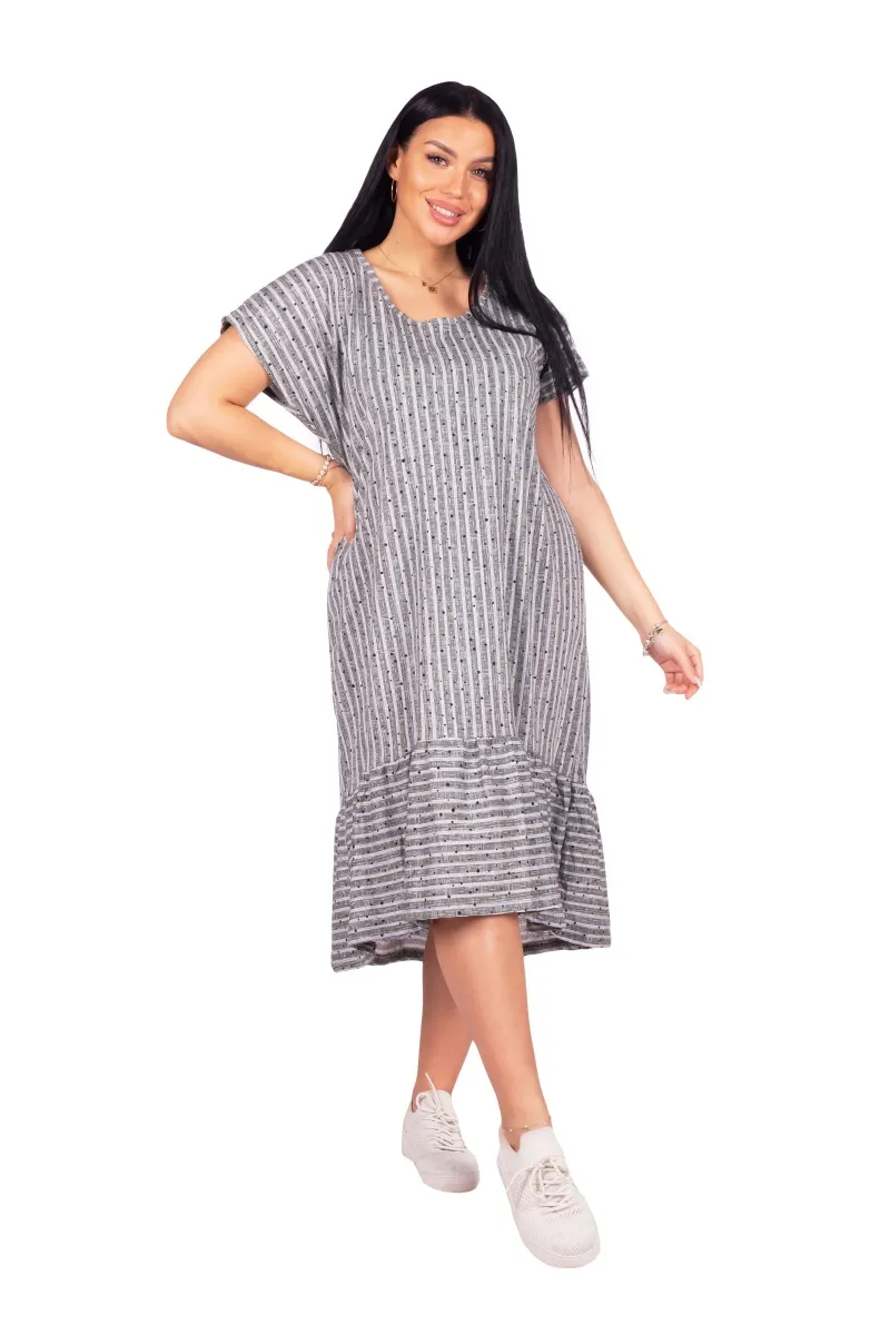 Платье асимметричное - VETA - 441 - сосново-зеленый