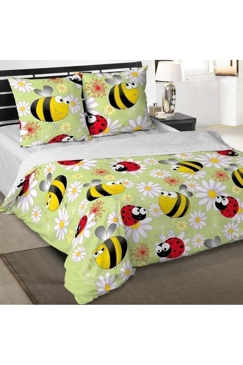 Простыня на резинке бязь "Диз" "Шмелики" арт. 12751-1 тип 2