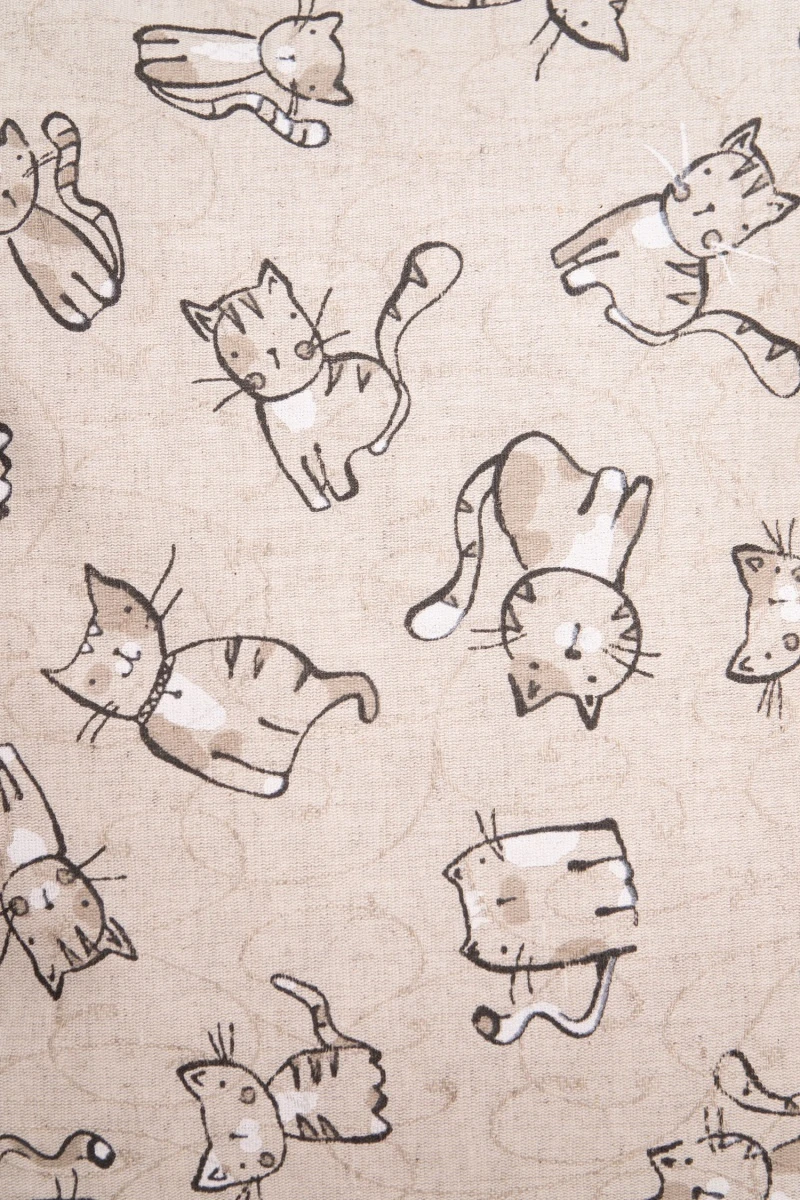 Декоративная наволочка на молнии полулен "ГП" Китти (чёрный)