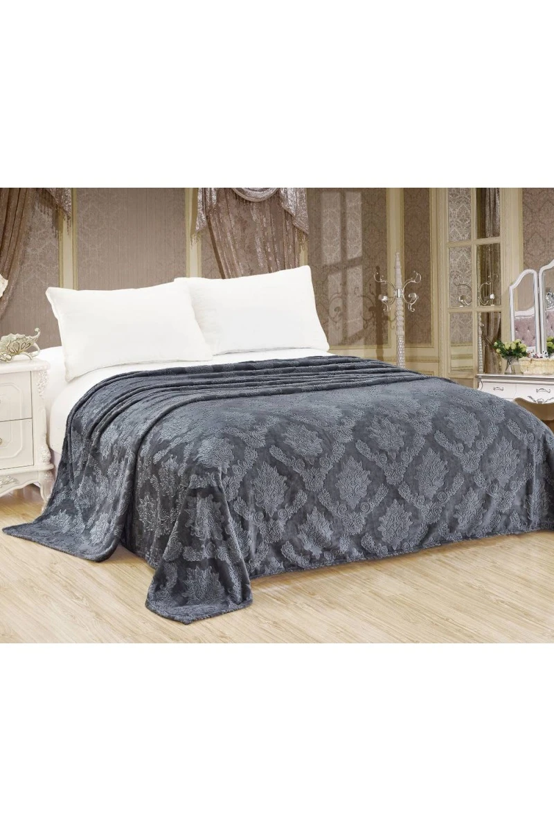 Покрывало плюш велюр 098-OPE Графит (270 г)