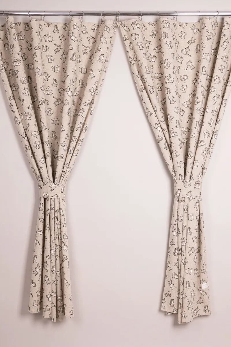 Комплект штор из полульна "ГП" Китти (чёрный)