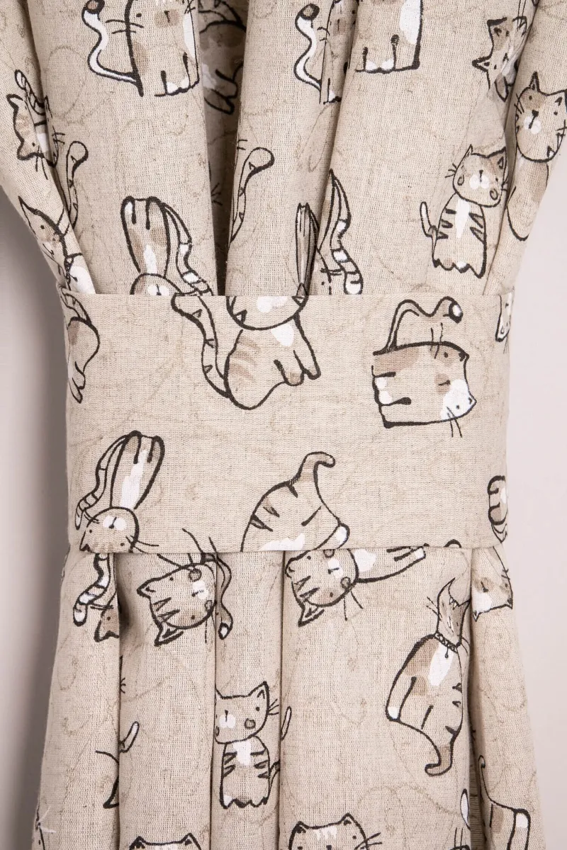 Комплект штор из полульна "ГП" Китти (чёрный)