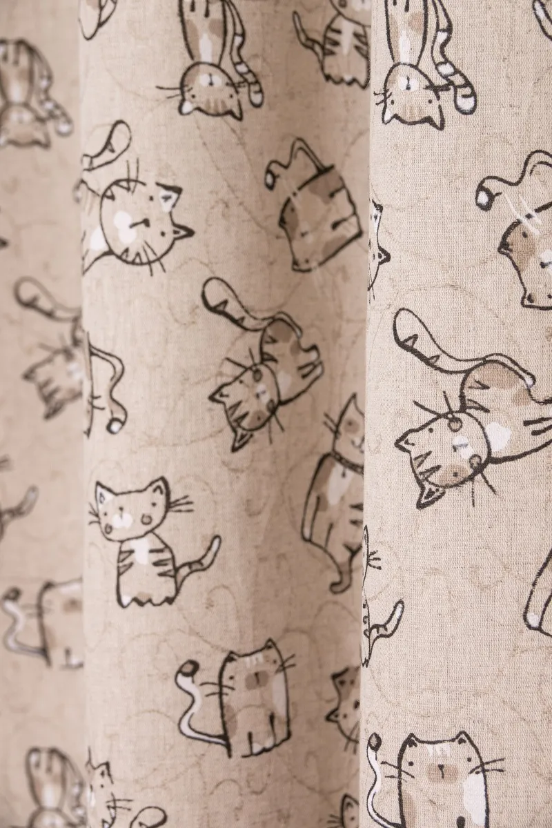 Комплект штор из полульна "ГП" Китти (чёрный)