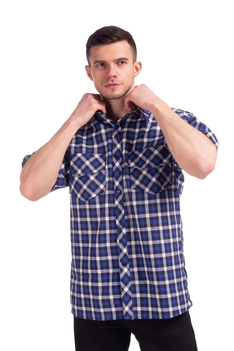 Мужская рубашка шотландка К/Р ЛК1852С