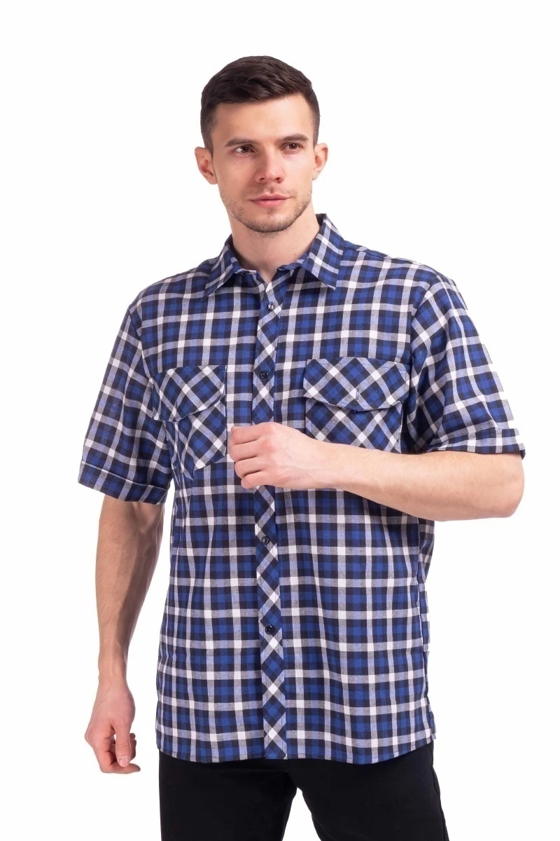 Мужская рубашка шотландка К/Р ЛК1852С