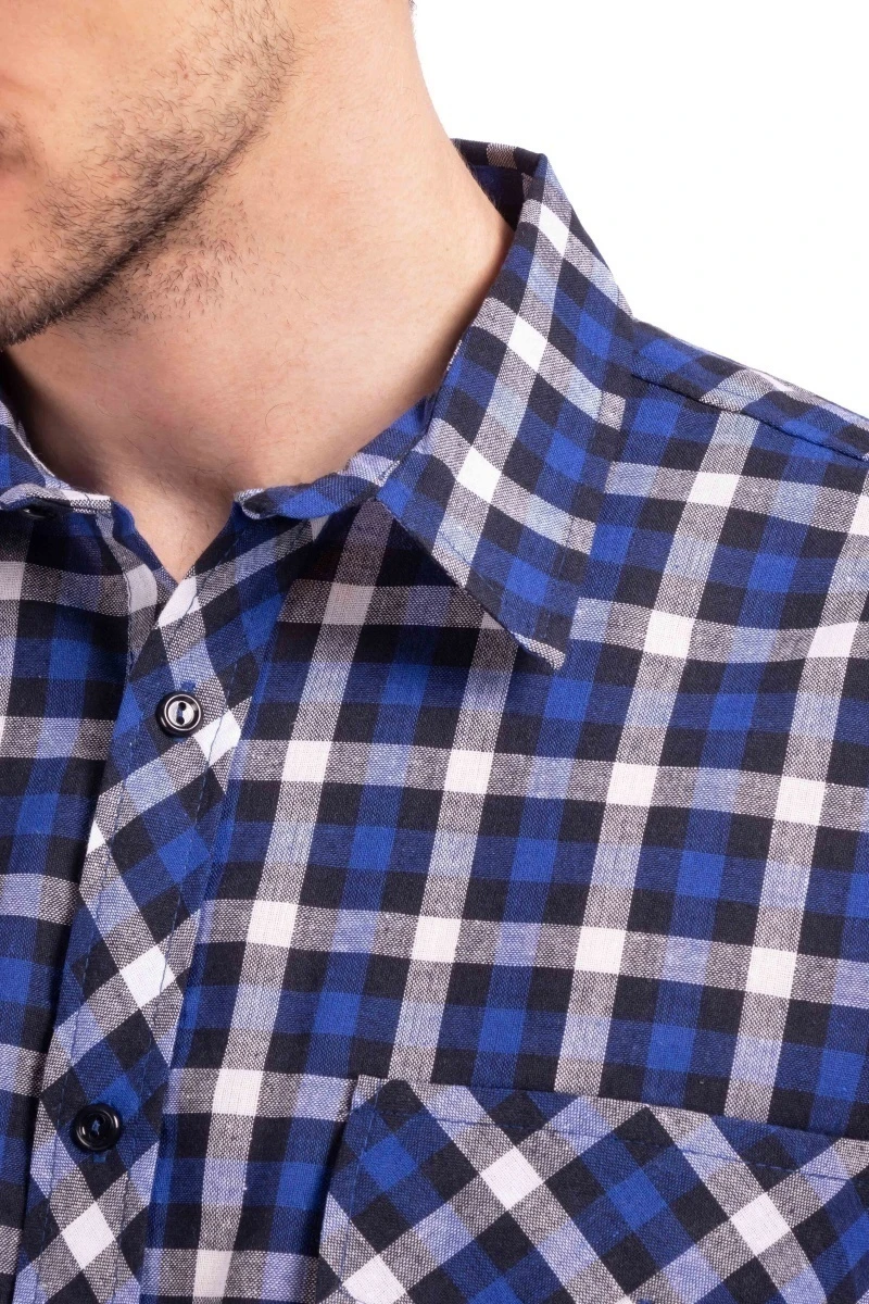 Мужская рубашка шотландка К/Р ЛК1852С