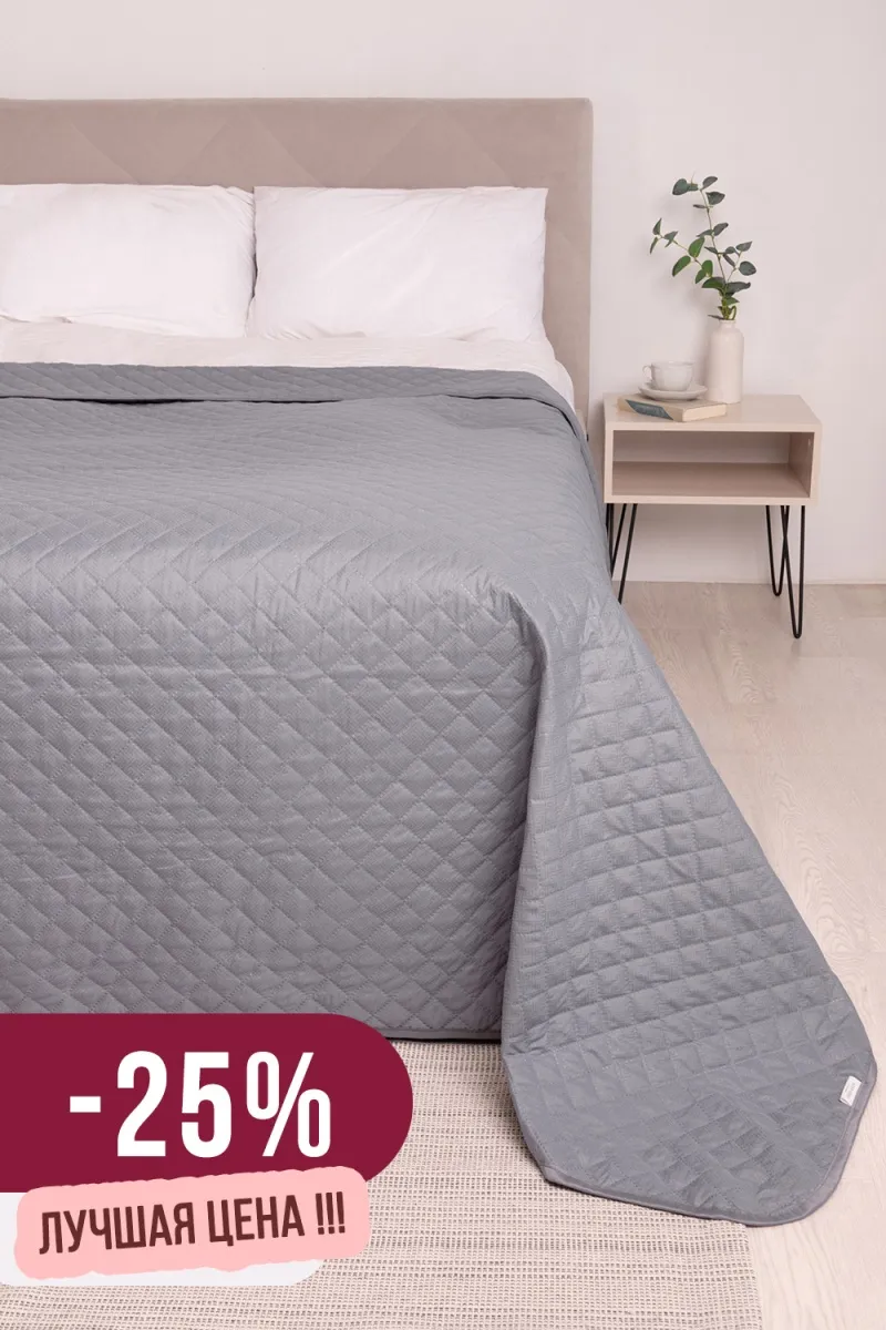 Покрывало термостежка "Версаче" серый