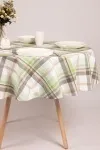 Скатерть круглая рогожка "ТЛ" Ботаника (крупная клетка) (145х145 см)