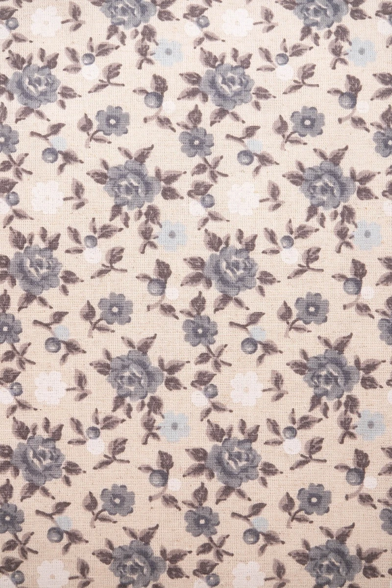 Декоративная наволочка на молнии полулен "ГОС" Букетики маков (серый)