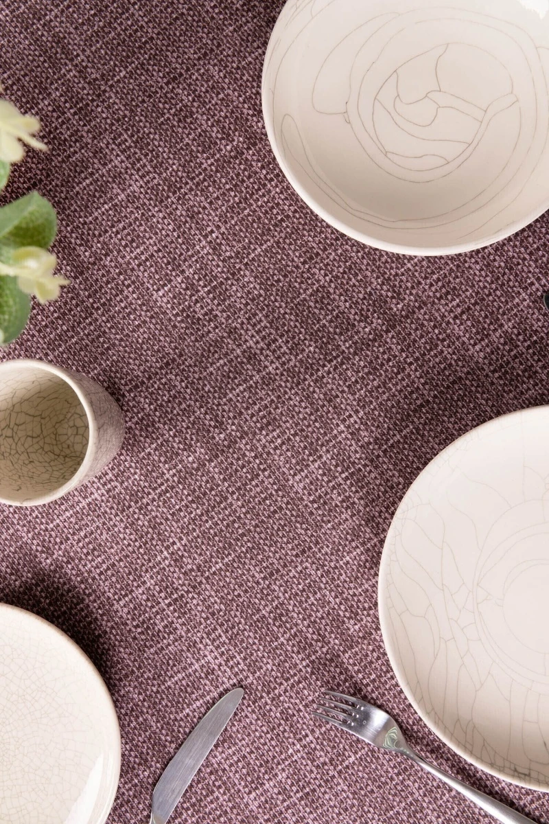 Скатерть круглая рогожка "ХБК" Холщовая (каштан) (145х145)