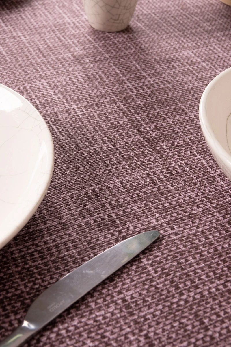 Скатерть круглая рогожка "ХБК" Холщовая (каштан) (145х145)