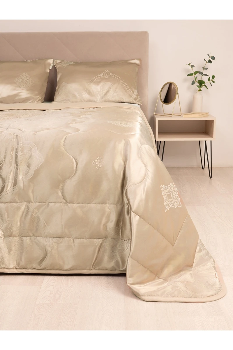 Покрывало сатин-жаккард "Империя" песочный