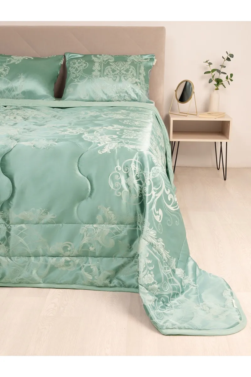 Покрывало сатин-жаккард "Империя" бирюза