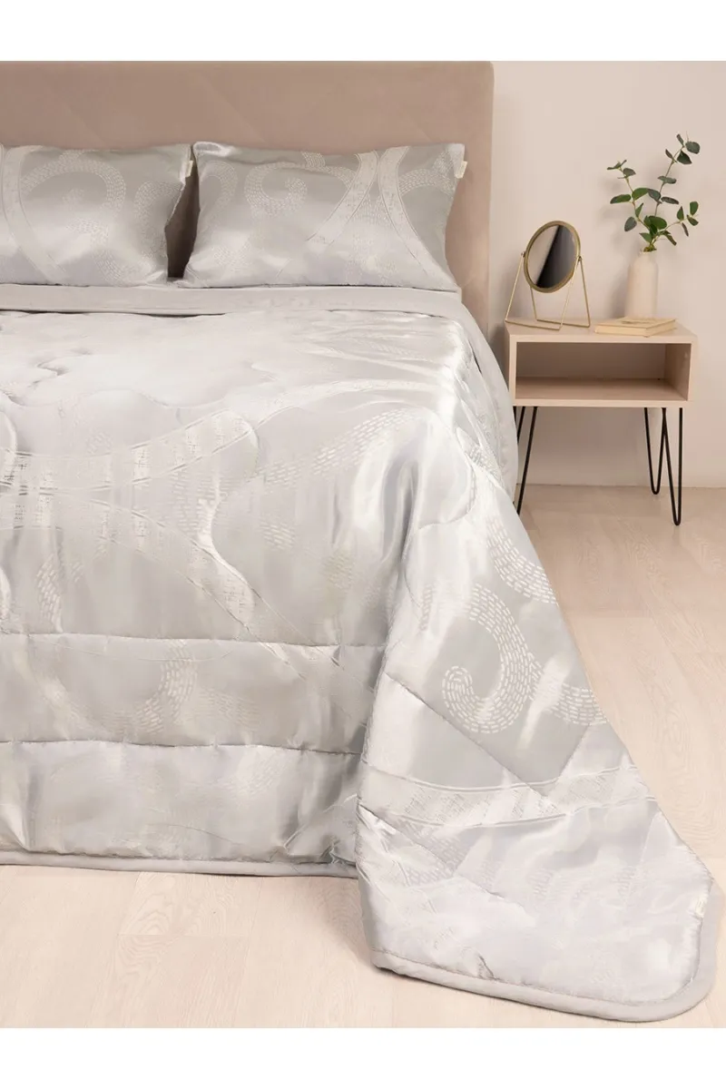 Покрывало сатин-жаккард "Империя" серебро