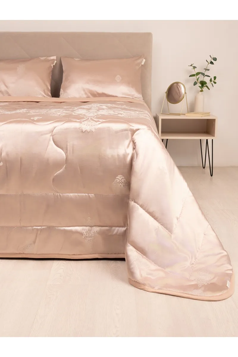 Покрывало сатин-жаккард "Империя" сухая роза