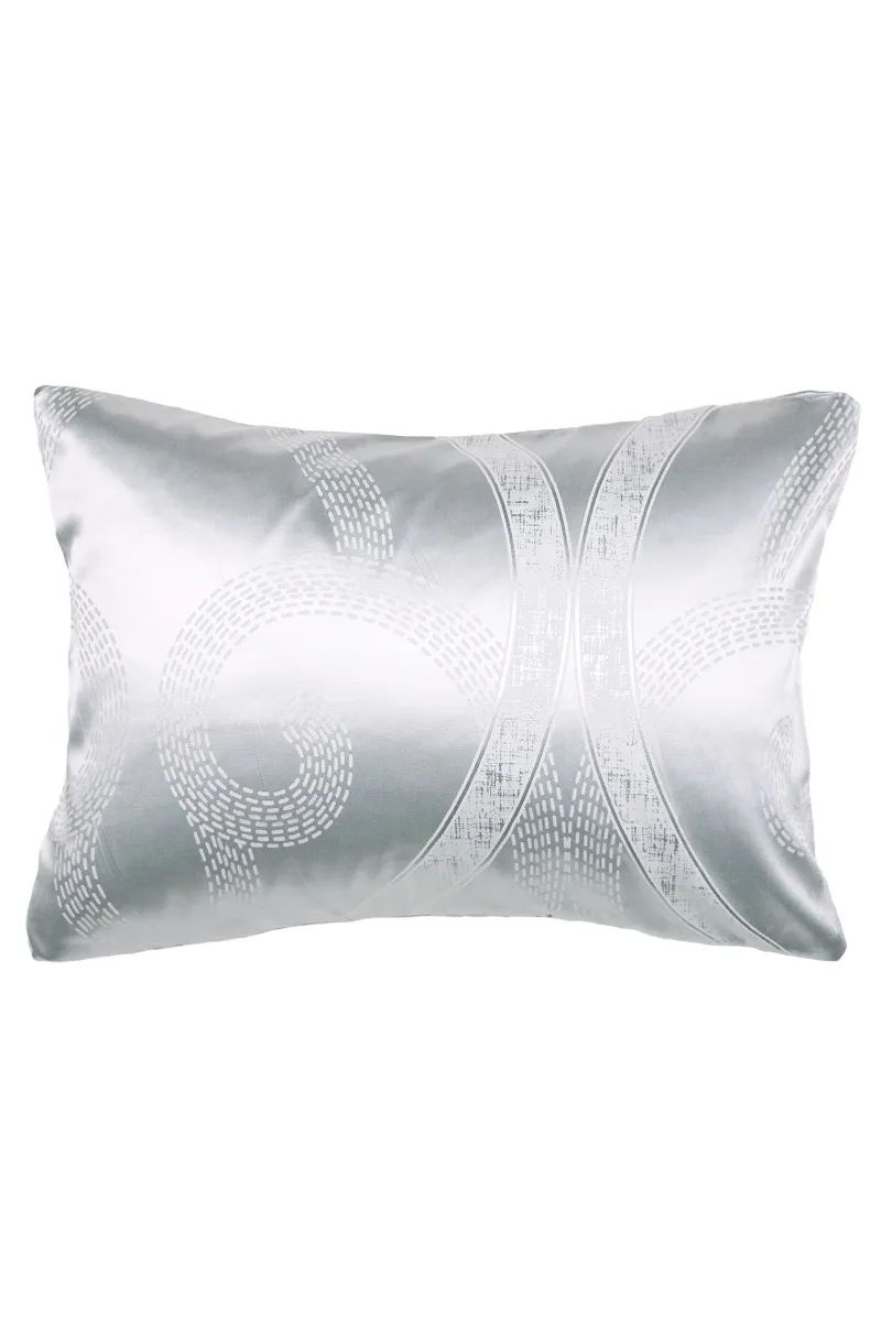 Декоративная наволочка сатин-жаккард "Империя" серебро (на молнии)