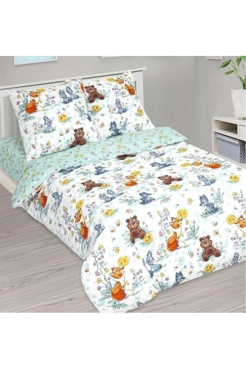 Простыня на резинке бязь "Диз" "Колобок" арт. 12872-1 тип 2