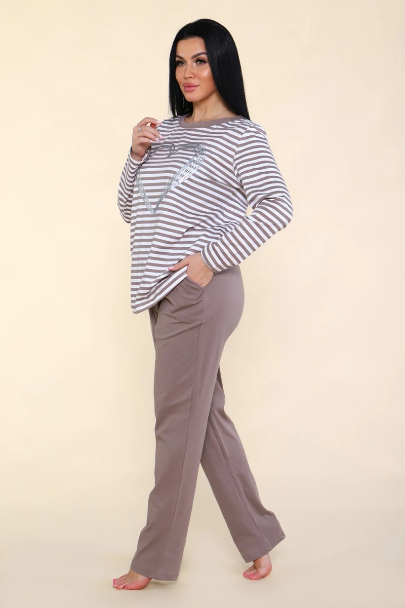 Комплект женский - Сердце - 621 - светло-серый