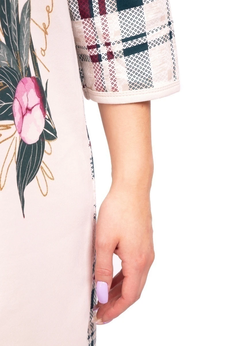 Сорочка "Мэгги 2" клетка, футер начес