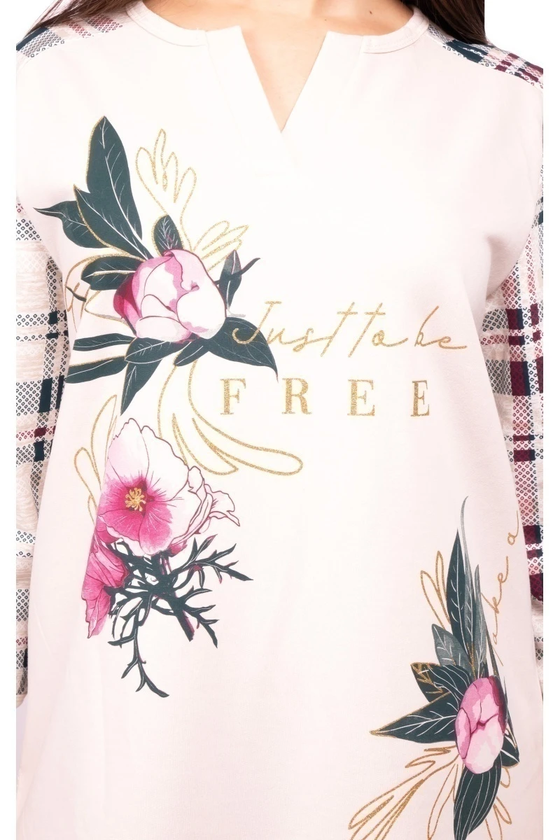 Сорочка "Мэгги 2" клетка, футер начес