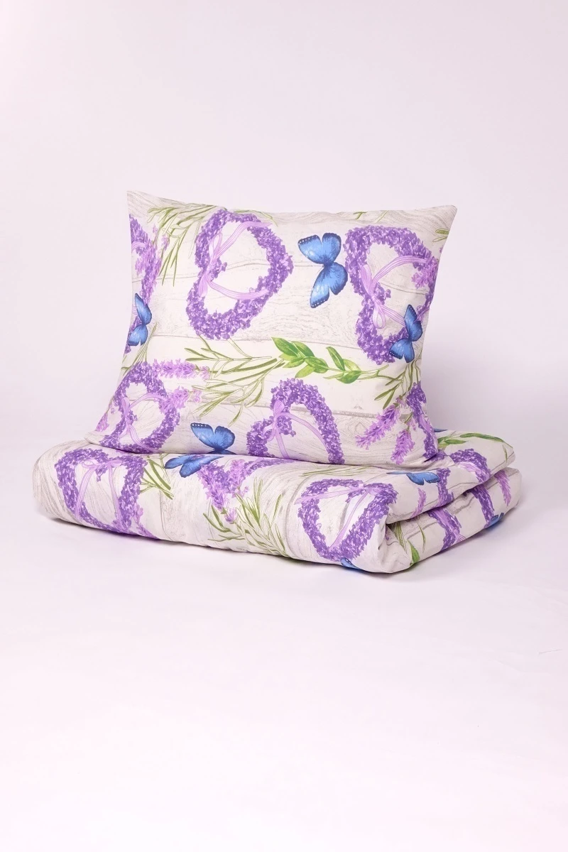 1 + 1 Пододеяльник и наволочка бязь "Лето в провансе", 145х215, 70х70 см (арт. 9717-1, "ТЛ")