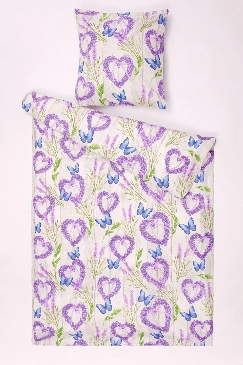 1 + 1 Пододеяльник и наволочка бязь "Лето в провансе", 145х215, 70х70 см (арт. 9717-1, "ТЛ")