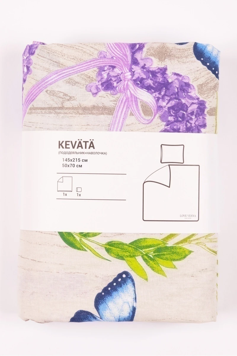 1 + 1 Пододеяльник и наволочка бязь "Лето в провансе", 145х215, 70х70 см (арт. 9717-1, "ТЛ")