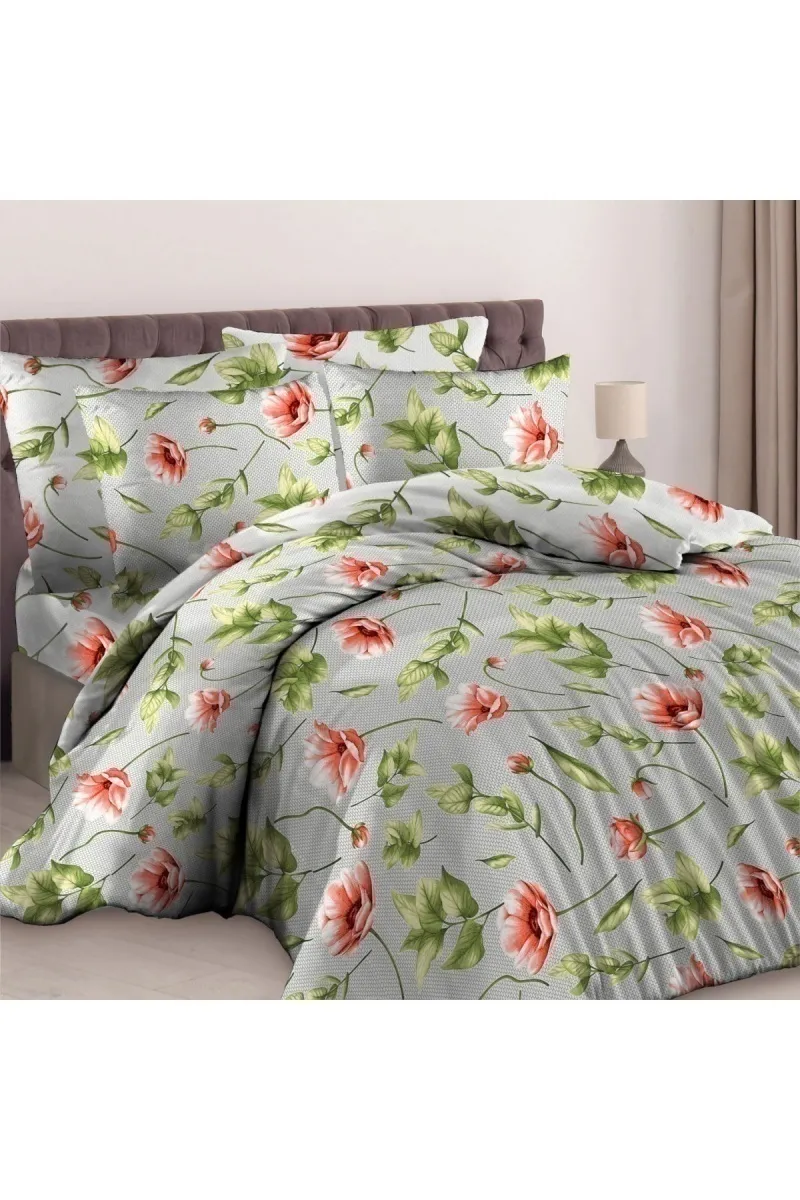 Простыня "ТЛ" бязь "Маки на фактуре" серый арт. 10523-1