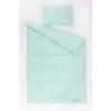 1 + 1 Пододеяльник и наволочка поплин "Мелкие листочки" ментол, 50х70 см (71057-4, "ТЛ")