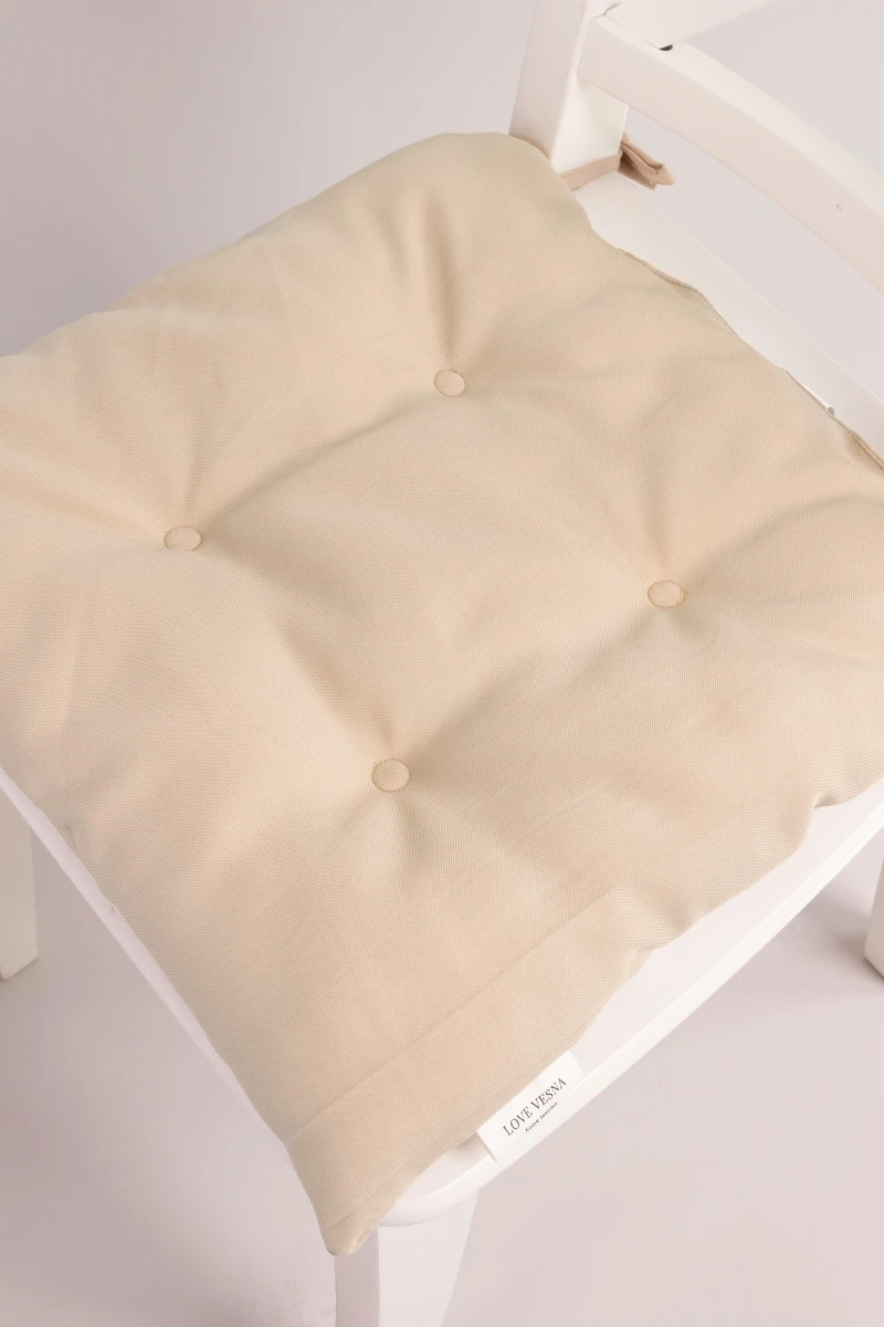 Плоская подушка на стул из габардина "А" Пудра (col. 2) (М-4)