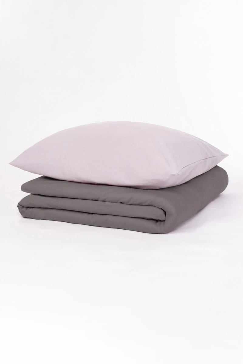 1 + 2 Пододеяльник и 2 наволочки бязь "Угольный+Розовый кварц" ком, 50х70 см (818, "ТЛ")