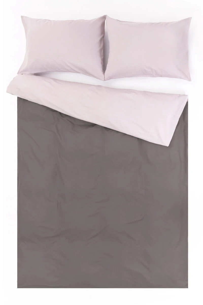 1 + 2 Пододеяльник и 2 наволочки бязь "Угольный+Розовый кварц" ком, 50х70 см (818, "ТЛ")