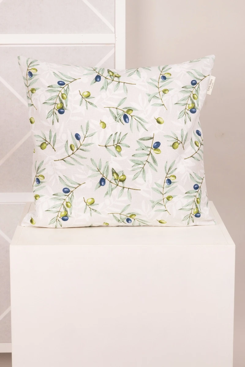 Декоративная наволочка на молнии из рогожки "Диз" Долина