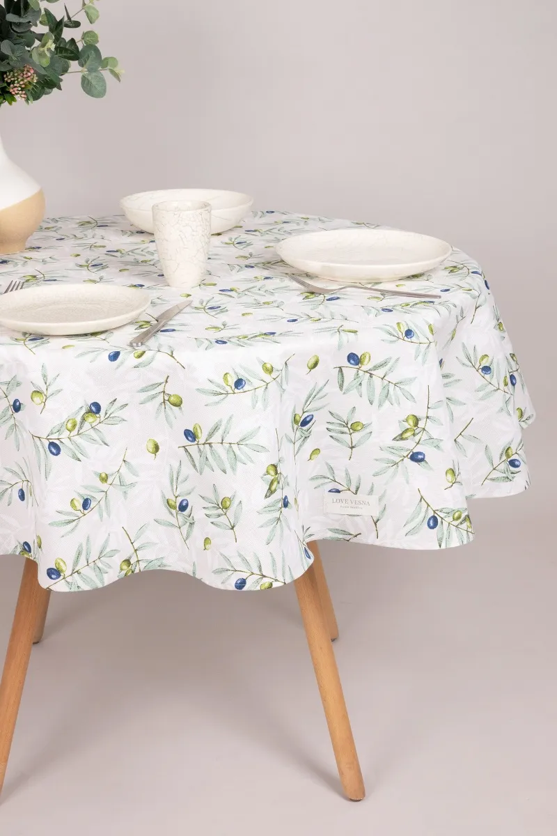 Скатерть круглая рогожка "Диз" Долина  (145х145)