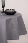 Скатерть круглая рогожка "ТТ" Антрацит (145х145)