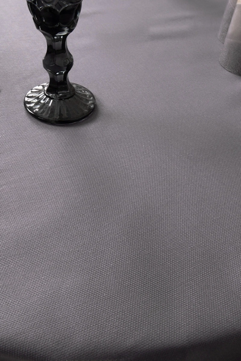 Скатерть круглая рогожка "ТТ" Антрацит (145х145)