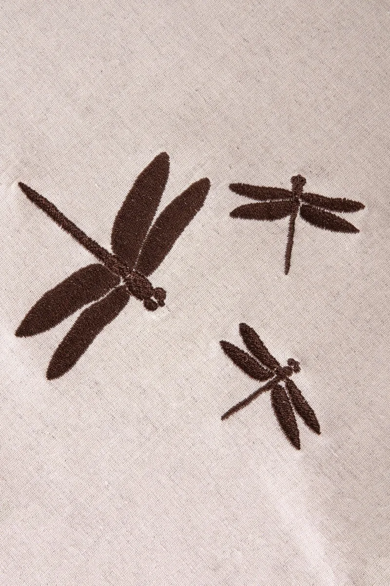 Скатерть с вышивкой Стрекоза полулен "ГОС" Льняная