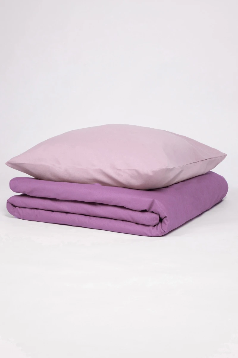 1 + 1 Пододеяльник и наволочка бязь "Черничный мусс+Мальва" ком, 50х70 см (751+611, "ТЛ")