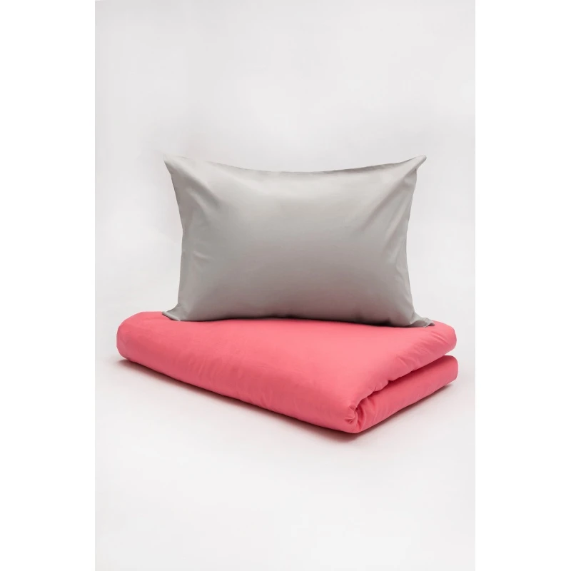 1 + 2 Пододеяльник и 2 наволочки поплин "Коралл+Гамма-Серый соло" ком, 50х70 см (16-1632, "Фит")