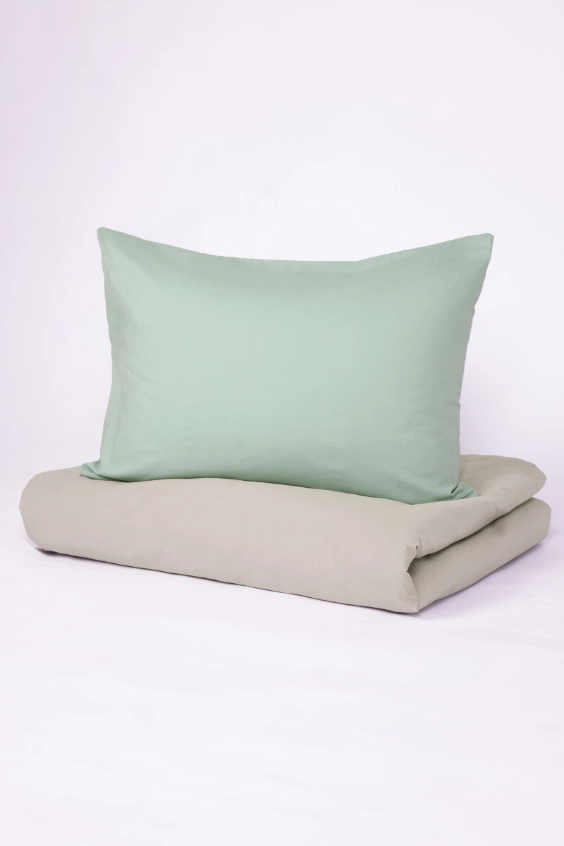 1 + 1 Пододеяльник и наволочка "Французский серый+Нефритовый" ком, 50х70 см (642+643, "ТЛ")