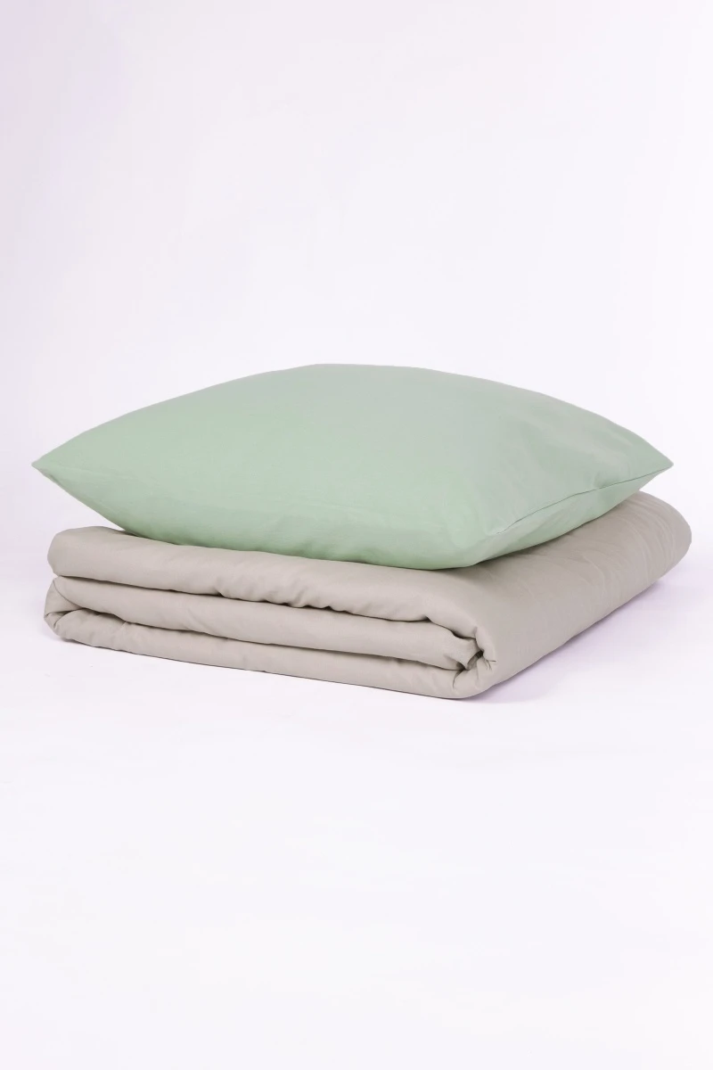 1 + 1 Пододеяльник и наволочка "Французский серый+Нефритовый" ком, 50х70 см (642+643, "ТЛ")