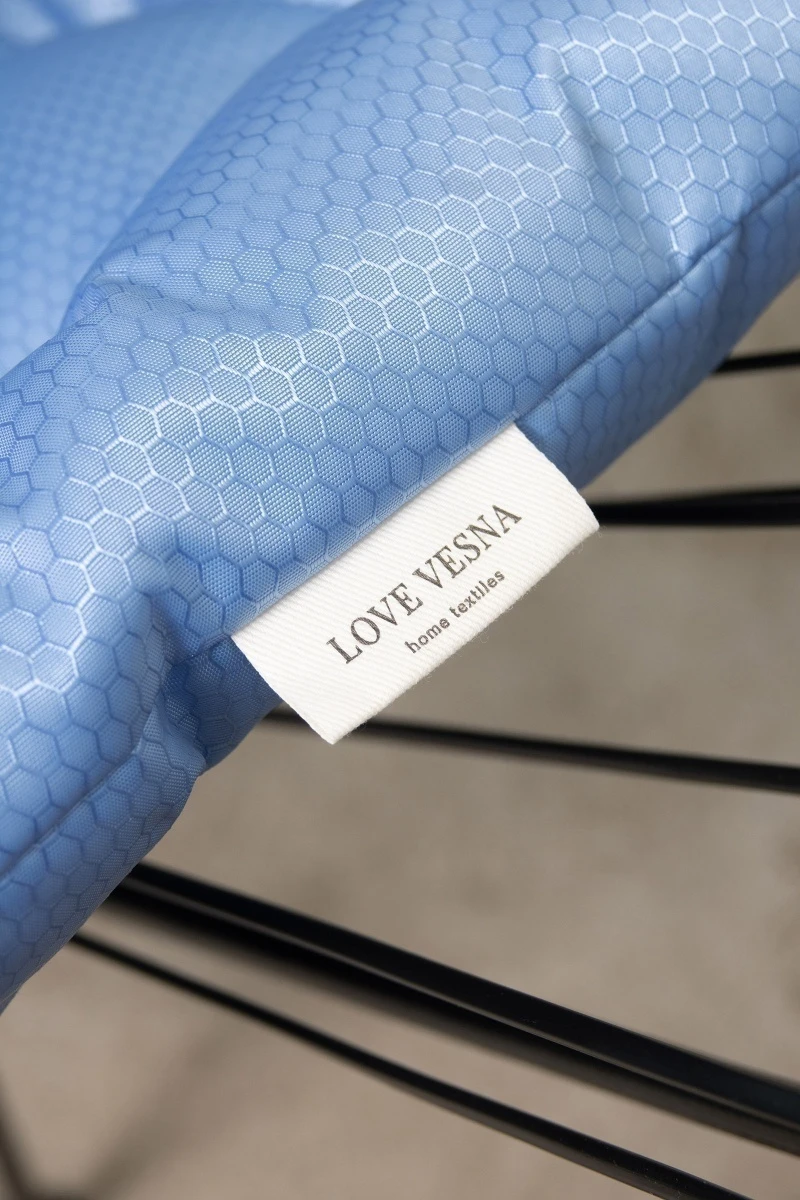 Подушка на скамью Оксфорд-соты "Небесно-голубой"