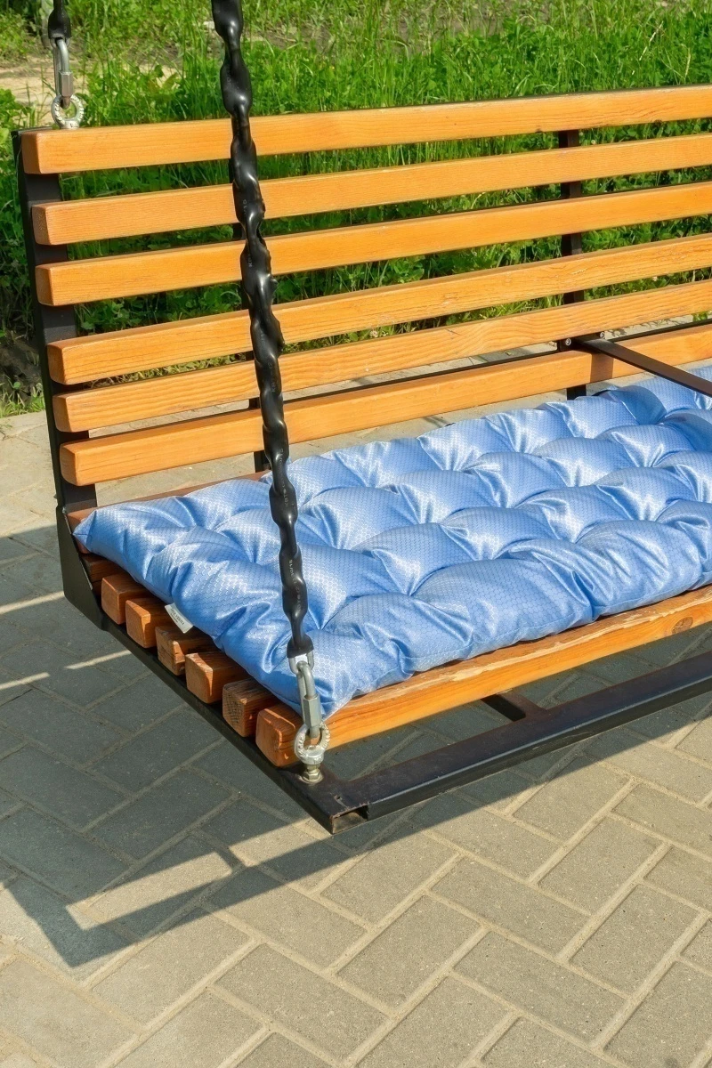 Подушка на скамью Оксфорд-соты "Небесно-голубой"