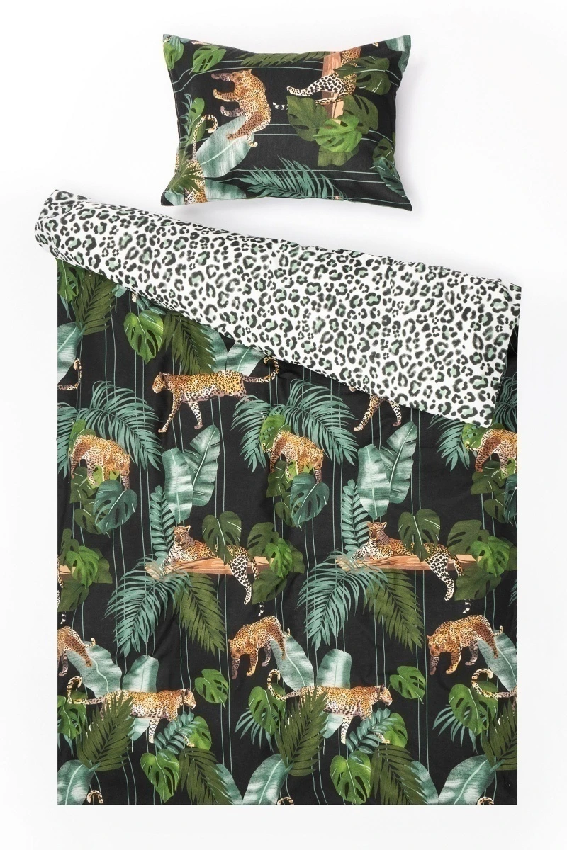 1 + 1 Пододеяльник и наволочка бязь "Тигры-Тропик" ком, 50х70 см (70924-1 + 70926-1, "ТЛ")