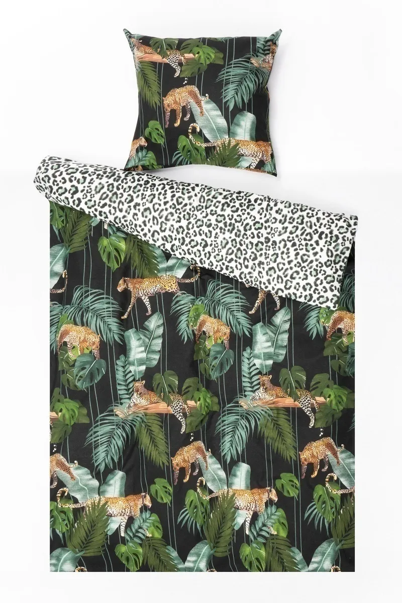 1 + 1 Пододеяльник и наволочка бязь "Тигры-Тропик" ком, 70х70 см (70924-1 + 70926-1, "ТЛ")