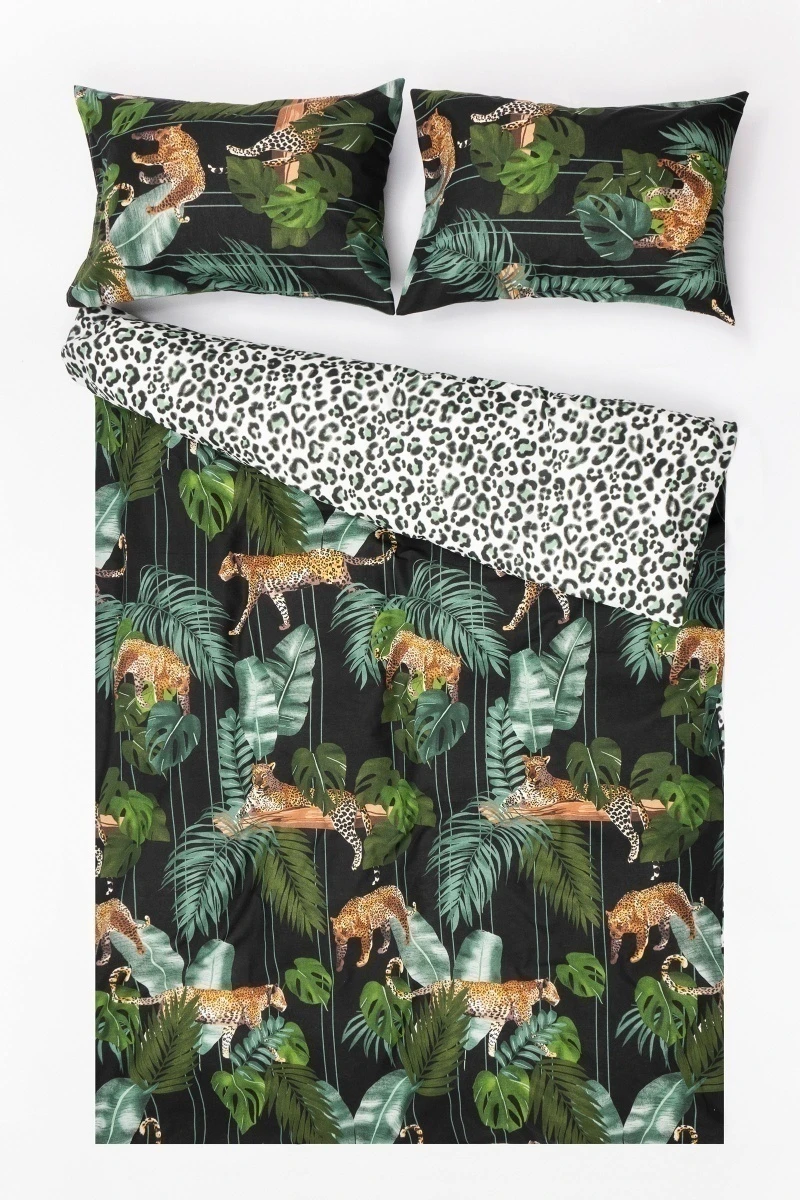 1 + 2 Пододеяльник и 2 наволочки бязь "Тигры-Тропик" ком, 50х70 см (70924-1 + 70926-1, "ТЛ")