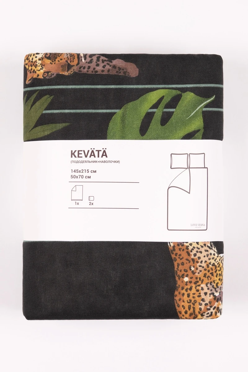 1 + 2 Пододеяльник и 2 наволочки бязь "Тигры-Тропик" ком, 50х70 см (70924-1 + 70926-1, "ТЛ")